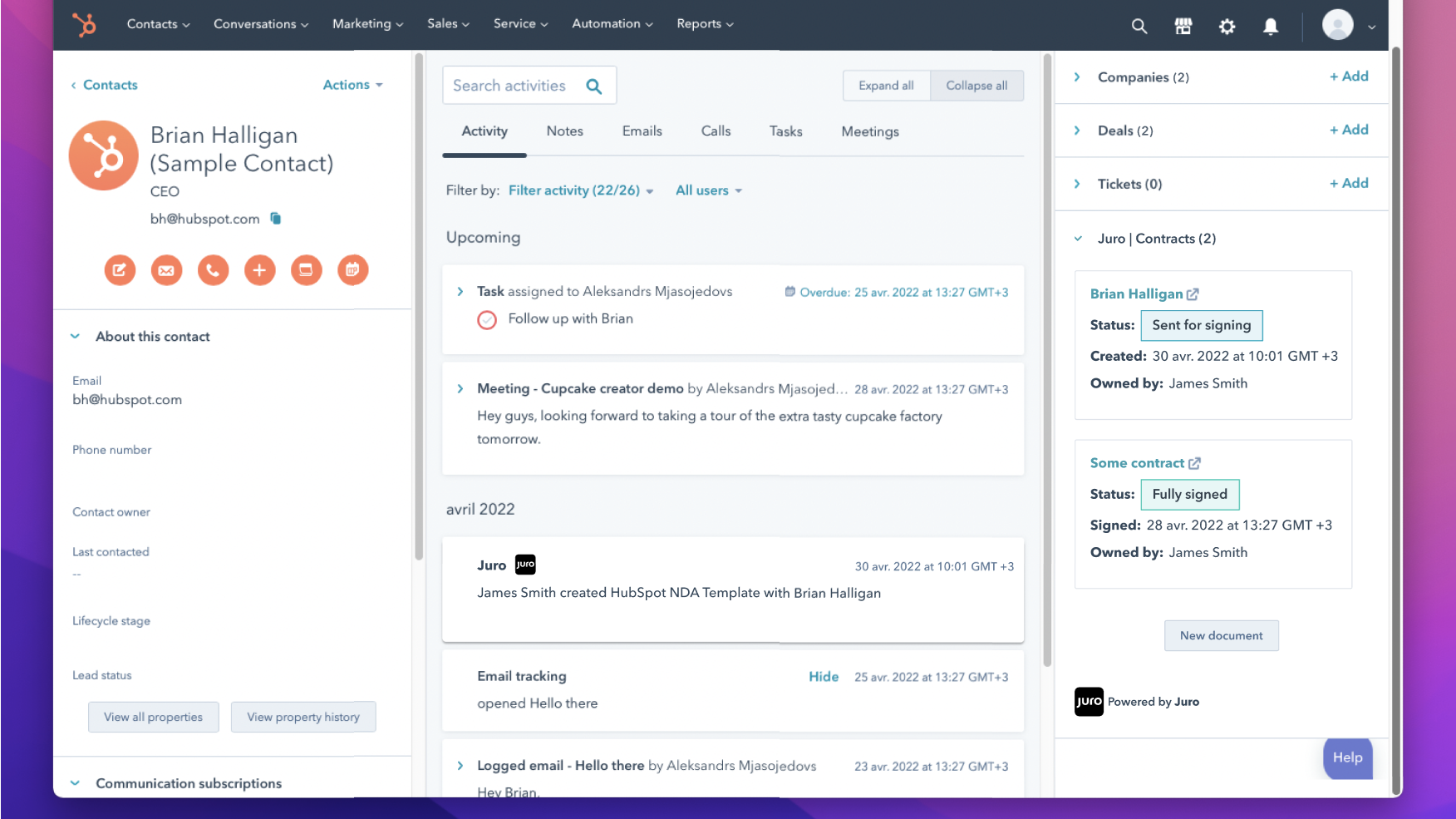 Juro | Contract Management - Sales Enablement App for HubSpot | Juro